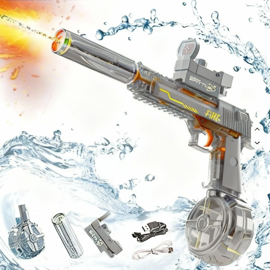 Pistola azul de agua con emision de luces